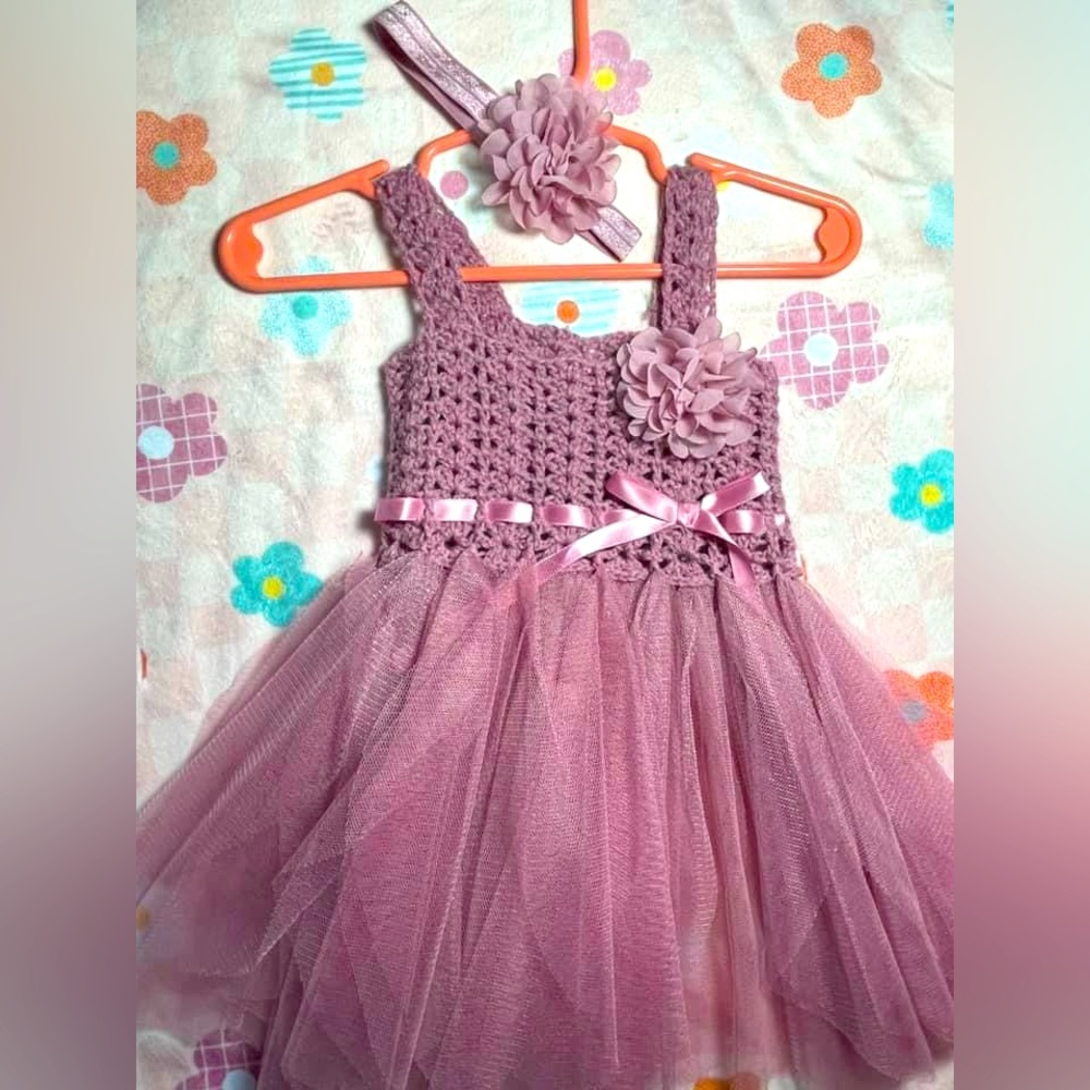 Elly & Emmy Perfect Pink Crochet Tutu Dress